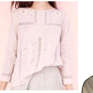 J. Crew Cream Eyelet Lace Blouse